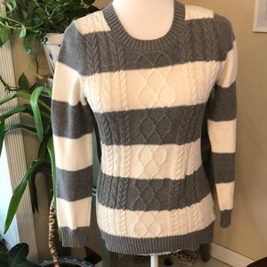 Gray/white stripe sweater